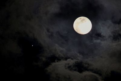 Low angle view of moon in sky