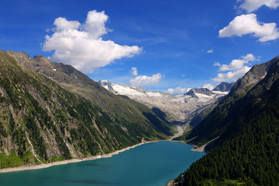 Scenic view of mountains against sky