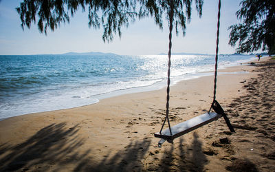Scenic view of beach against sky
