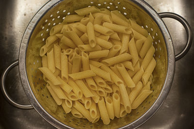 High angle view of bread in container