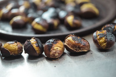 Close-up of food on table