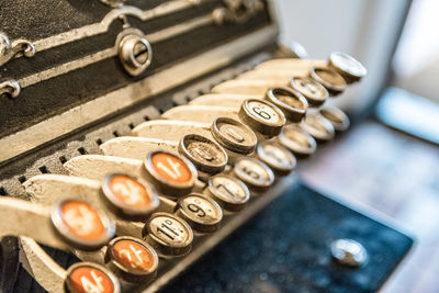 High angle view of typewriter on table