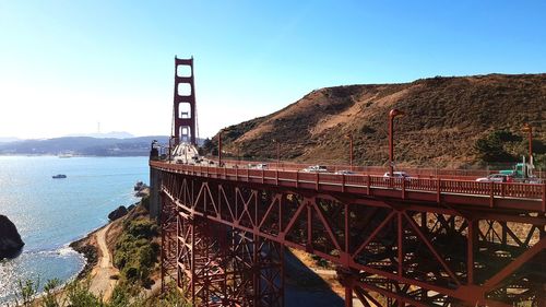 View of bridge against clear sky