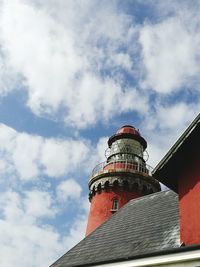 Low angle view of factory against sky