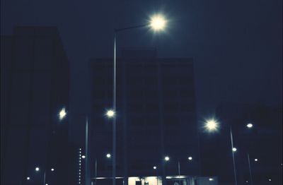 Low angle view of building against sky at night