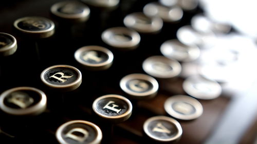 Detail shot of typewriter