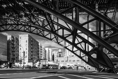 Bridge over road in city