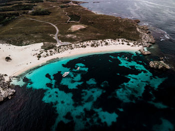 High angle view of beach