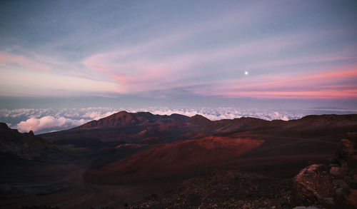 Scenic view of landscape during sunset