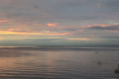 Scenic view of sea against sky at sunset