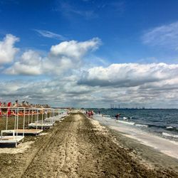 View of sea against cloudy sky