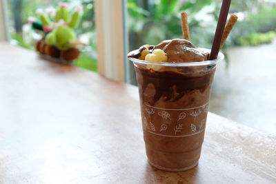 Close-up of drink on table