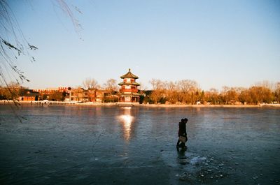 View of building against sky during winter