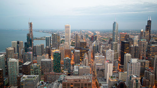 Aerial view of buildings in city