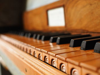 Close-up of piano keys