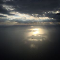 Scenic view of sea against sky at sunset