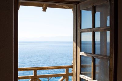 Sea seen through window