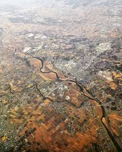 Aerial view of city from airplane