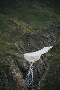 High angle view of waterfall