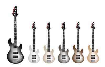 Close-up of guitar against white background