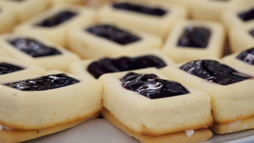 High angle view of dessert in plate on table