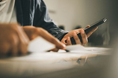 Man working on table