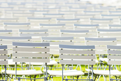 Full frame shot of empty chairs 