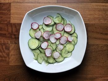 High angle view of cabbage on table