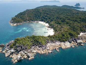 Scenic view of bay against sky
