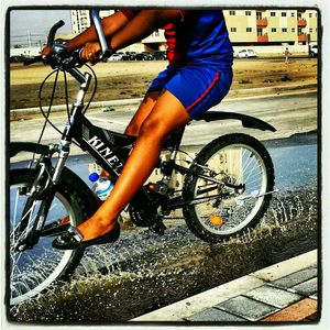 Man riding bicycle