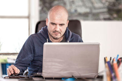 Man working on laptop