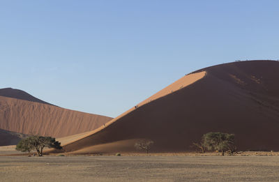 Scenic view of desert against clear sky