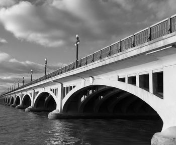 Bridge over river against sky