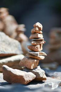 Close-up of stones on rock