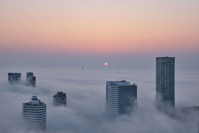 Sunrise over the clouds