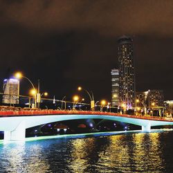 Illuminated city at night