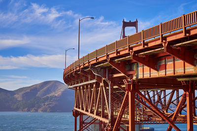 Close-up of golden gate bridge