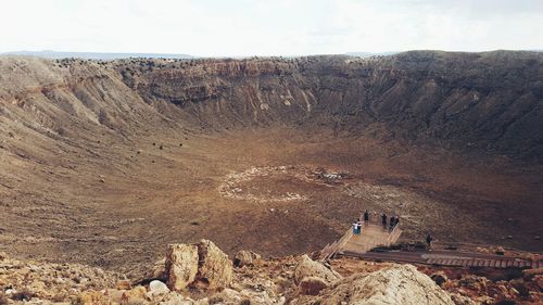 High angle view of crater