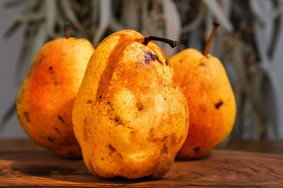 Close-up of fruits on table