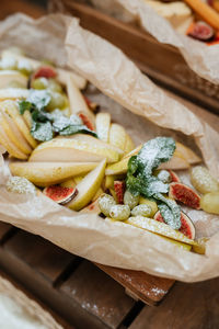 Close-up of food on table