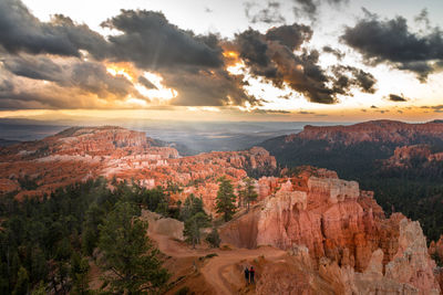 Scenic view of landscape against cloudy sky