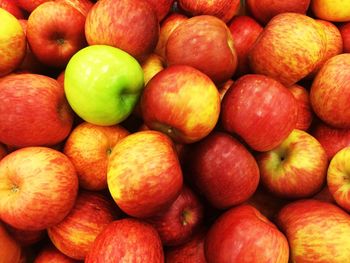 Full frame shot of apples for sale at market