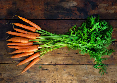 High angle view of vegetables on table