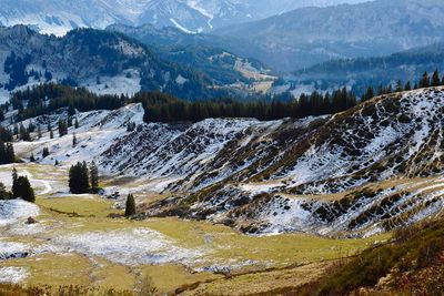 Scenic view of snowcapped mountains
