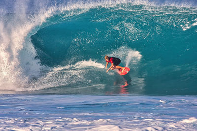 Man surfing in sea