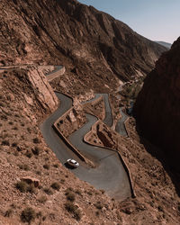 High angle view of mountain road