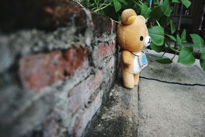 Close-up of smiley face outdoors