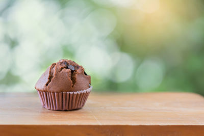 Close-up of cupcakes on table