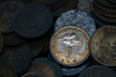 Full frame shot of coins