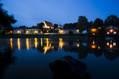 Reflection of buildings in water